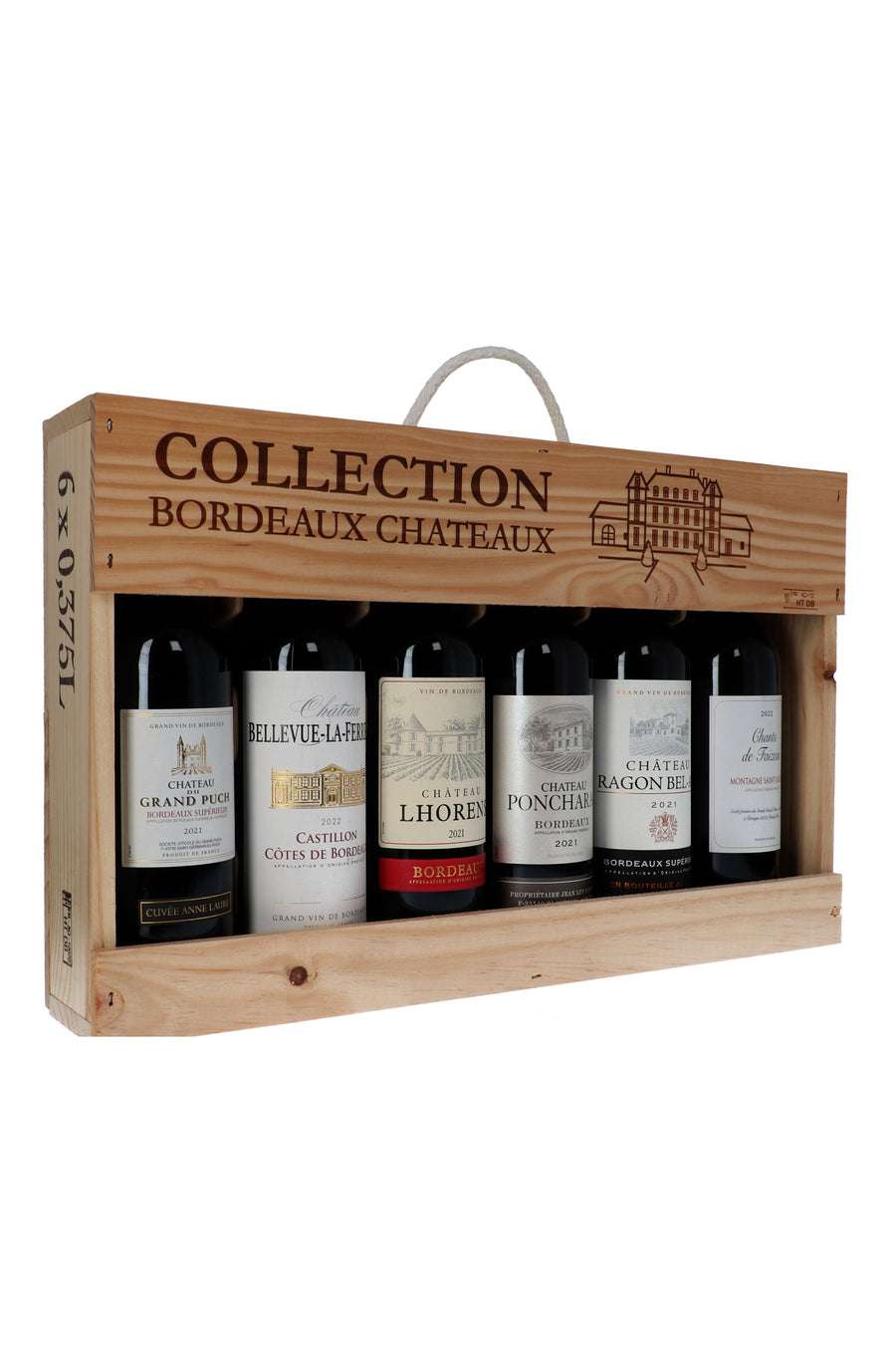 Bordeaux selection 6x375ml Wooden Box