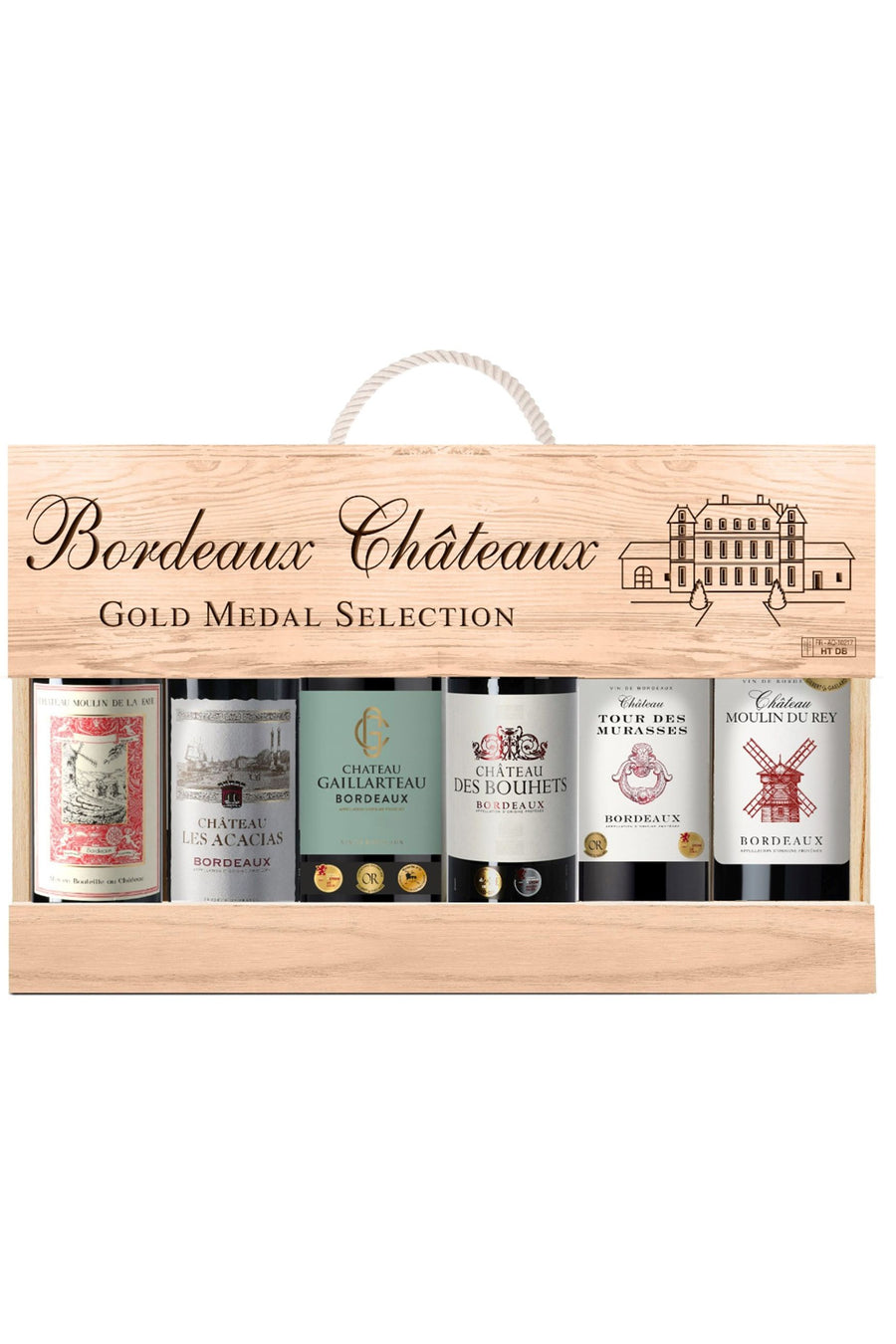 Gold Medal Selection 6 Bottle Bordeaux in Luxury Wooden Box