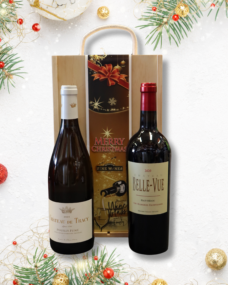 French Luxury 2 Bottle Wooden Gift